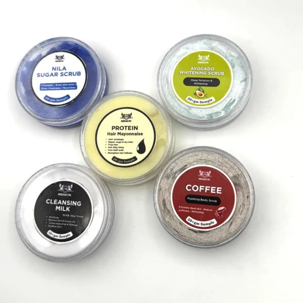 5 in 1 Nila Scrub, Protein Hair Mayonnaise, Coffee Foaming Scrub, Cleansing Milk, Avocado Whitening Scrub
