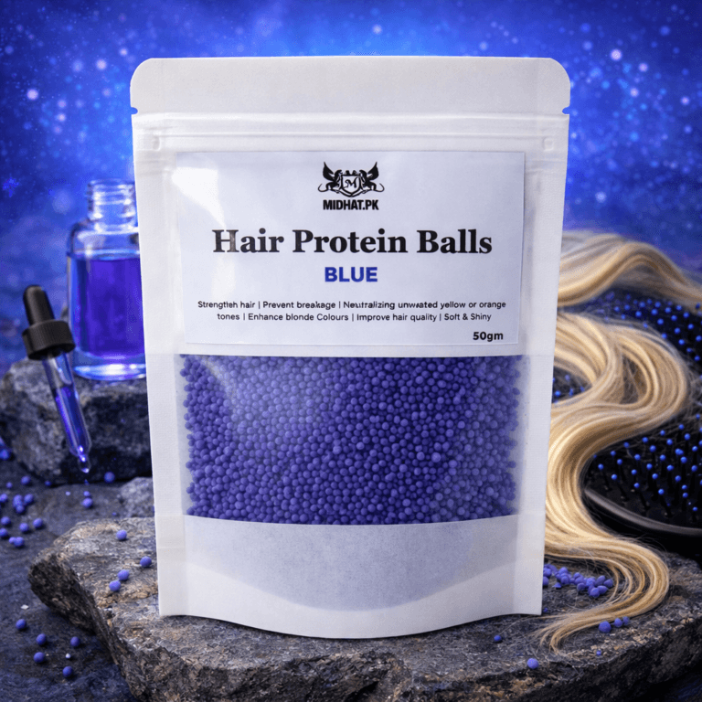 Hair protien balls blue1
