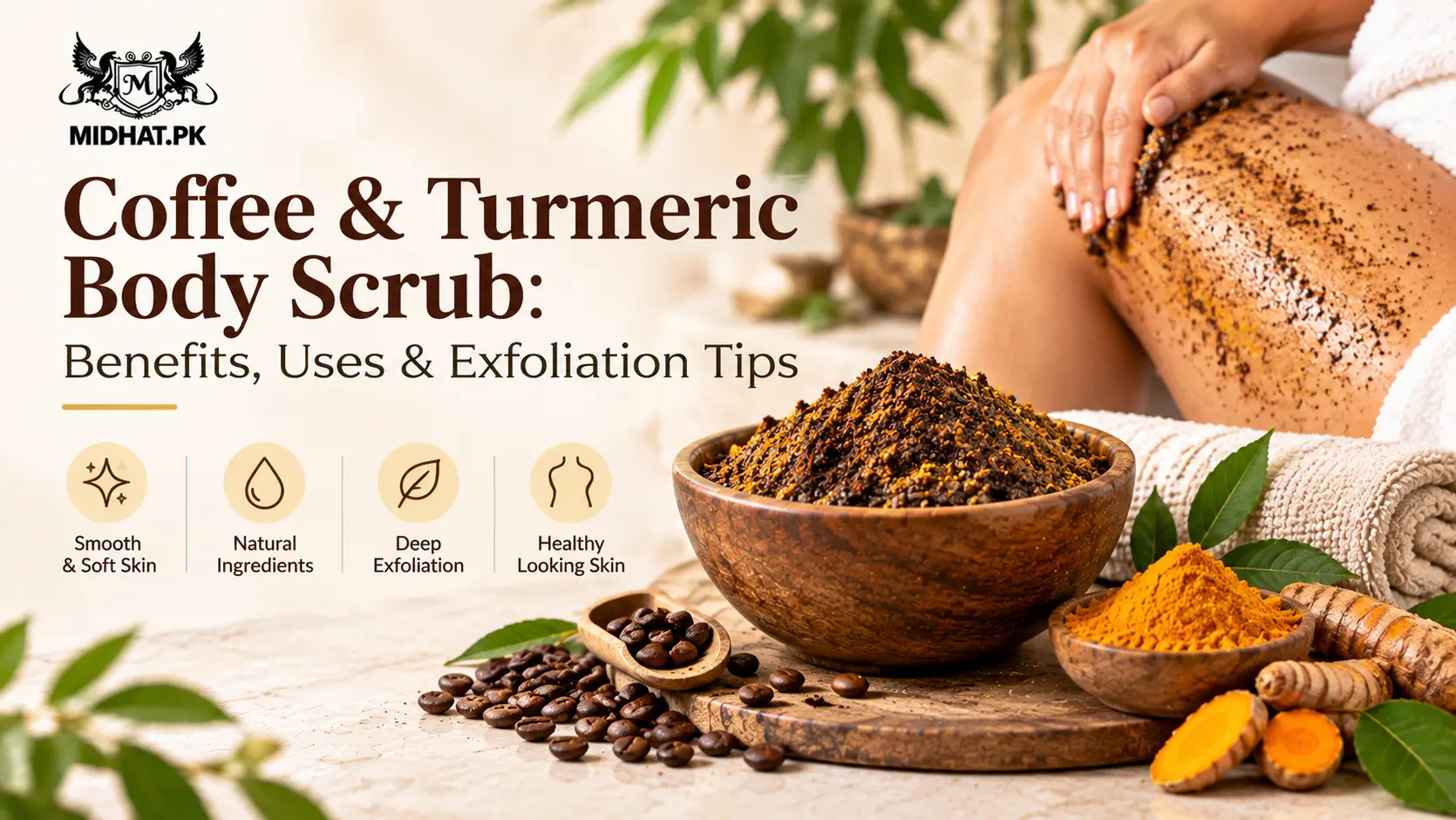 coffee and turmeric body scrub