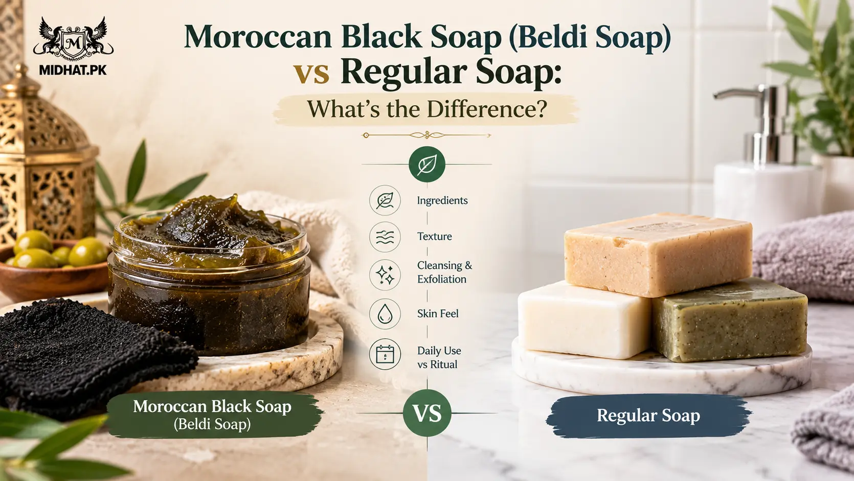 Moroccan Black Soap vs Regular Soap